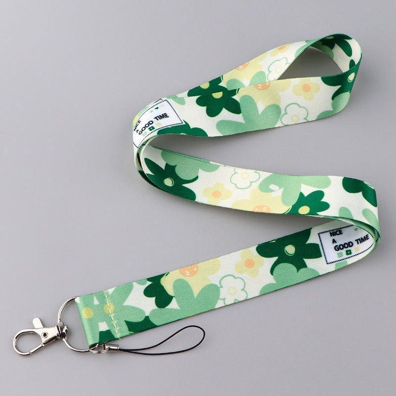 Wholesale 10pcs Small Daisy Lavender Flower Mobile Phone Lanyard Long Camera Work ID Durable Neck Lanyard